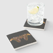 Atlas Moth - Snake Head Steinuntersetzer (Seitenansicht)