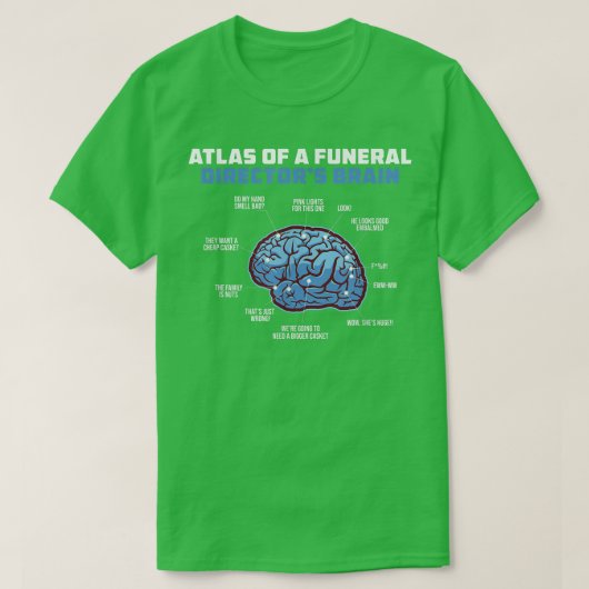 Atlas of a Beerdigal Director's Brain Funny Mortic T-Shirt (Design vorne)