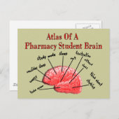 Atlas of a Pharmacy Student Brain Postkarte (Vorne/Hinten)