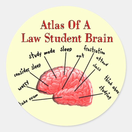 Atlas of Law Student Brain Runder Aufkleber (Vorderseite)