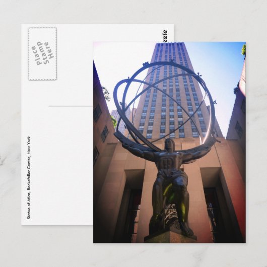 Atlas-Rockefeller Postkarte (Vorne/Hinten)