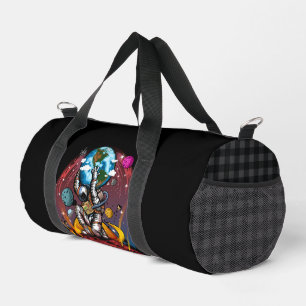 Atlas Spaceman hält die Erde auf dem Mars Kosmisch Duffle Bag