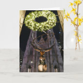 Atlas & St. Patrick's Cathedral, Christmas, NYC - Karte (Gelbe Blume)