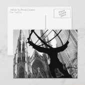 Atlas & St. Patrick's Cathedral Postkarte (Vorne/Hinten)