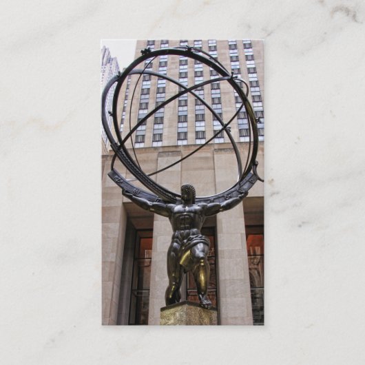 Atlas-Statue, Rockefeller-Mitte, NYC Visitenkarte (Vorderseite)
