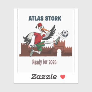Atlas-Storch Marokko Fußball 2026 Sportmaskottchen Aufkleber