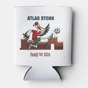 Atlas-Storch Marokko Fußball 2026 Sportmaskottchen Dosenkühler