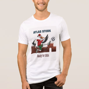 Atlas-Storch Marokko Fußball 2026 Sportmaskottchen Tri-Blend Shirt