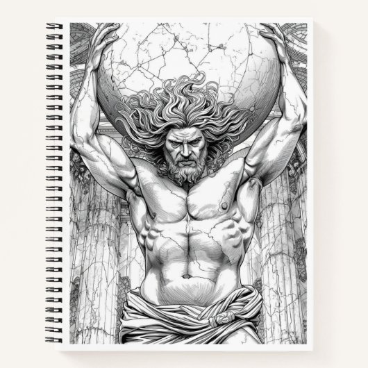 Atlas Titan Mythology Close-Up Sketch Art Notebook Notizblock (Vorderseite)