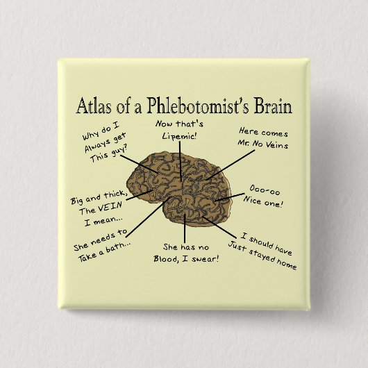 Atlas von eines Phlebotomists Gehirn Button (Vorderseite)