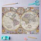 Atlas World Map Vintag 20x30 Decoupage Seidenpapier (Basteln)