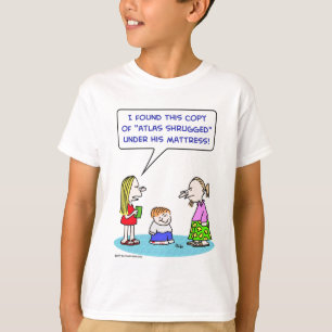 Atlas zuckte ayn Rand unter Matratze T-Shirt