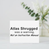 Atlas zuckte Warnung Postkarte (Stehend Vorderseite)