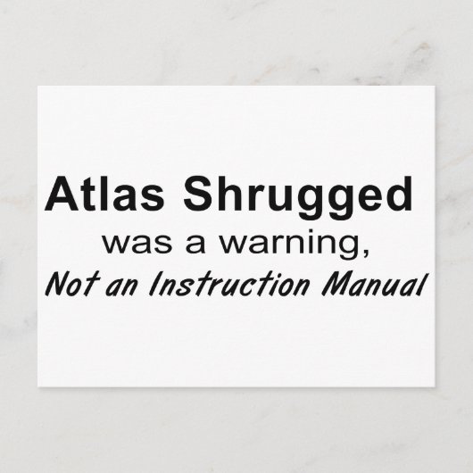 Atlas zuckte Warnung Postkarte (Vorderseite)