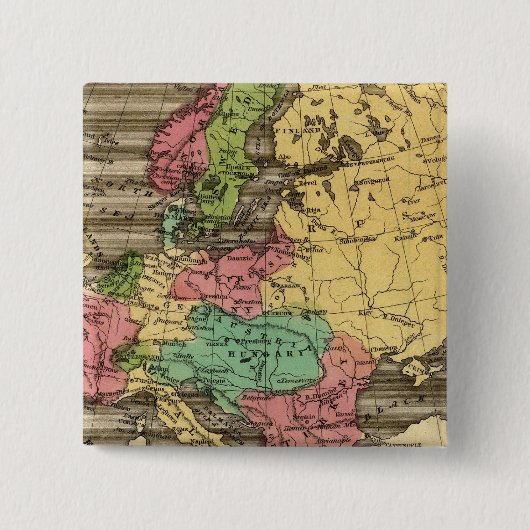 Atlaskarte Europa Hand Button (Vorderseite)