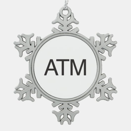 Atm Schneeflocken Zinn-Ornament (Vorderseite)