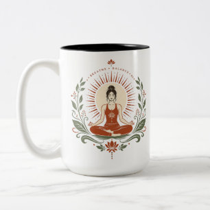 Atme Balance Sei Achtsamkeit Poster Zweifarbige Tasse