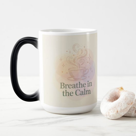 Atme die Ruhe Morphing Tasse (Mit Donut)