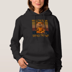 Atme Die Zukunft Om Meditation Yoga Katze Hoodie