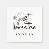 Atme einfach den Dandelion-Individuelle Name Serviette (Vorderseite)