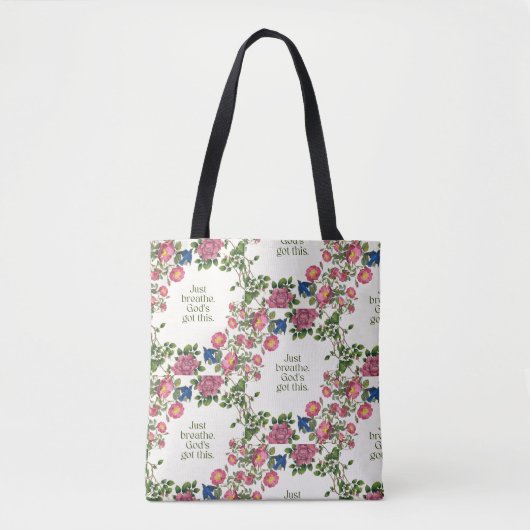 Atme einfach. Gott hat das im Griff. Tasche (Vorderseite)