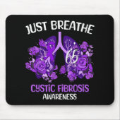 Atme einfach Mukoviszidose-Bewusstsein Mousepad (Vorne)