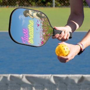 Atme einfach Retro Floral Achtsamkeit Pickleball Schläger