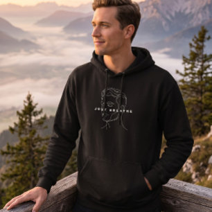 Atme einfach Schwarze Kapuzenjacke Minimalistisc Hoodie