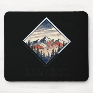 Atme Freiheit ein, atme Freiheit aus, Berg Wasserf Mousepad