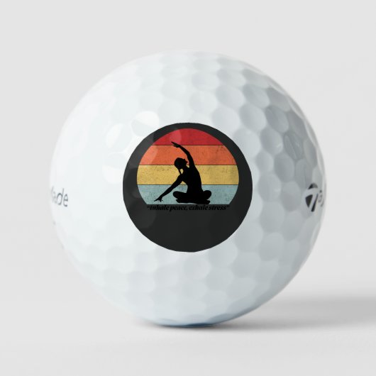 Atme Frieden Aus Stress Yoga Zitat Golfball (Vorderseite)