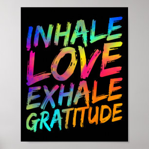 Atme Liebe Ausatmen Dankbarkeit Yoga Meditation Sp Poster