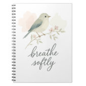 Atme sanft, minimaler Wasserfarbenvogel Notizblock (Vorderseite)