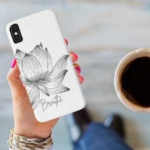 Atme Schwarze Lotusblume Weiße Achtsamkeit Case-Mate iPhone Hülle