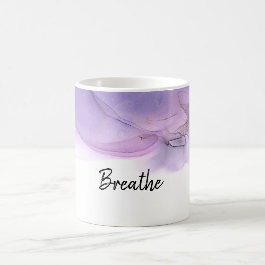 *~* atmen abstrakte Watercolor-Lavendel-Magenta Kaffeetasse (Mittel)