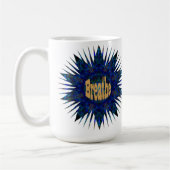 Atmen, auf Blue Boho Star Kaffeetasse (Links)