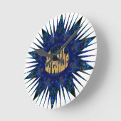 Atmen, auf Blue Boho Star Runde Wanduhr (Winkel)