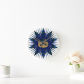 Atmen, auf Blue Boho Star Runde Wanduhr (Zuhause)