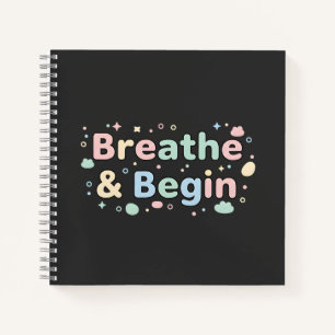 Atmen & Beginnen Pastell-Notizbuch Notizblock