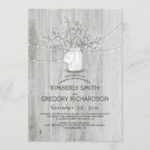 Atmen des Babys Mason-Glas Rustikale Probe-Dinnerp Einladung