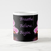 Atmen Glauben beginnen Lila Phalaenopsis Orchids Jumbo-Tasse (Vorderseite)