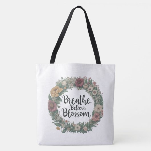 Atmen, glauben, Blossom Schultern Tasche (Vorderseite)