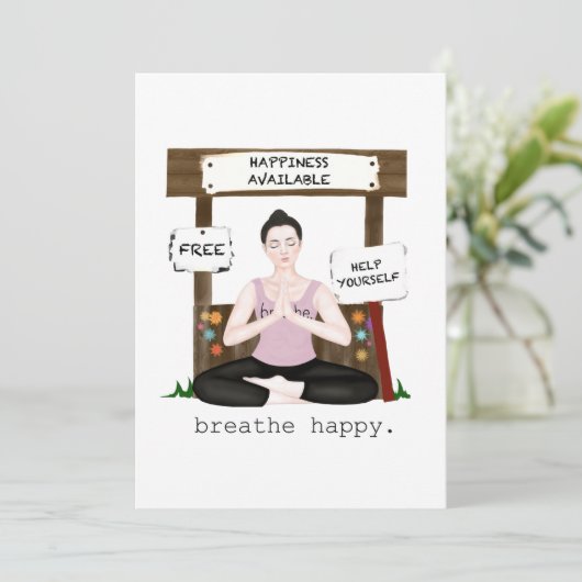 atmen glücklich dankeskarte (Stehend Vorderseite)