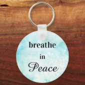 *~* atmen in Peace Mint Türkis Wasserfarbe Schlüsselanhänger (Vorderseite)