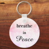 *~* atmen in Peace Ombre Pink Peach Wasserfarbe Schlüsselanhänger (Vorderseite)