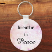 *~* atmen in Peace Pink Peach Wasserfarbe Schlüsselanhänger (Vorderseite)