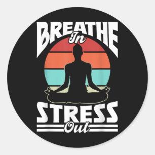 Atmen in Stress Out Bewusstsein Gehirn psychische Runder Aufkleber