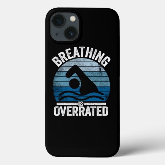 Atmen ist überbewertet Funny Swimmer Geschenk Vint Case-Mate iPhone Hülle (Rückseite)