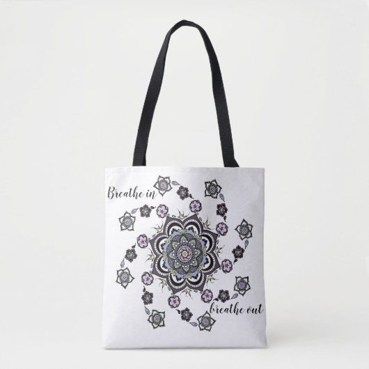 Atmen Moderne Blume Mandala Tasche (Vorderseite)