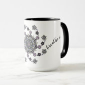 Atmen Moderne Blume Mandala Tasse (VorderseiteRechts)