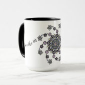 Atmen Moderne Blume Mandala Tasse (Vorderseite Links)